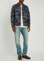 Les Deux Layton Jacquard Woven Overshirt Blue