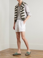 James Perse - Straight-Leg Garment-Dyed Linen Drawstring Shorts - White