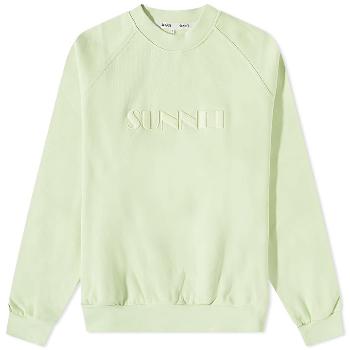 Photo: Sunnei Men's Classic Logo Embroidered Crew Sweat in Mint