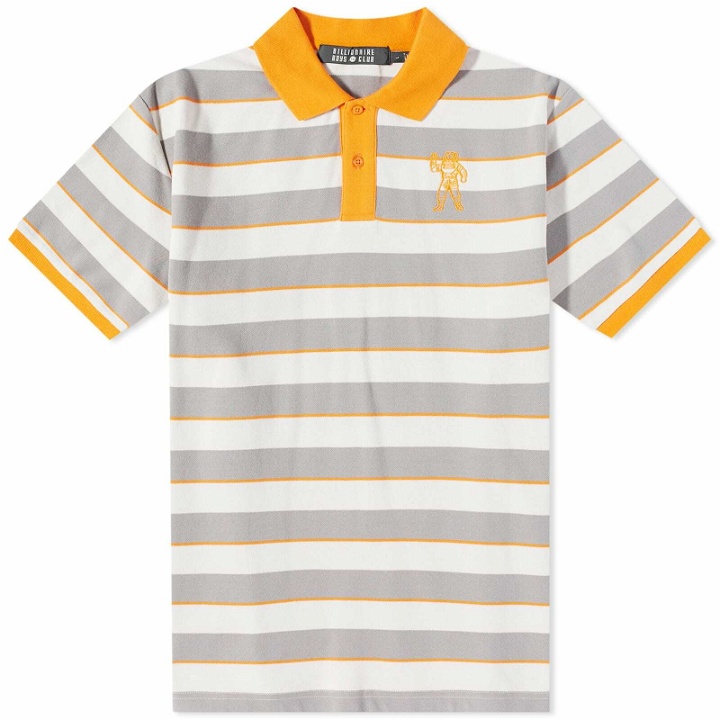 Photo: Billionaire Boys Club Men's Striped Polo Shirt in Orange Stripe