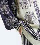 Alémais Banderra scarf-detail printed silk shirt