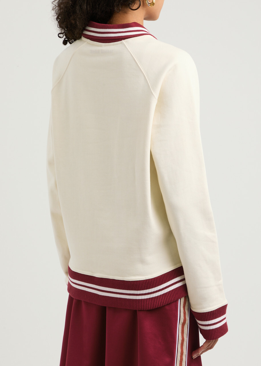 Wales Bonner Crew Embroidered Cotton Sweatshirt Ivory
