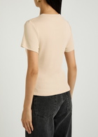 Veronica Beard Pruitt Ribbed Stretch-cotton T-shirt Cream