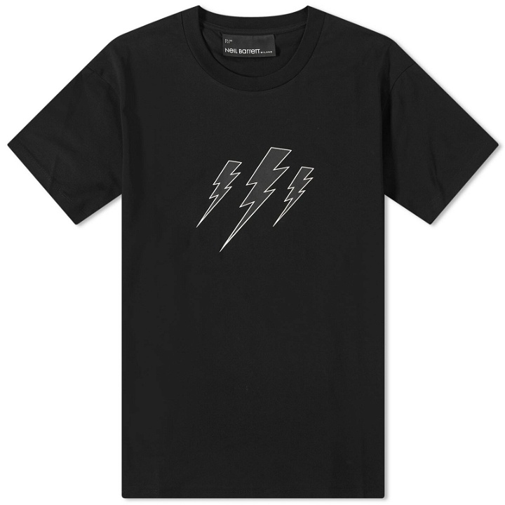 Photo: Neil Barrett Men's Triple Bolt T-Shirt in Black