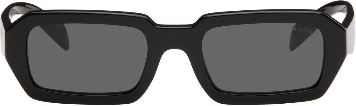 【関税&送料込】Prada Black Acetate And l Sunglasses Prada Men's Acetate Rectangle Sunglasses | Neiman Marcus