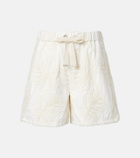 Moncler Embroidered cotton shorts