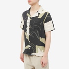 Folk Men's Void Print Vacation Shirt in Black Olive