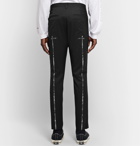 RtA - Slim-Fit Tapered Logo-Print Wool Trousers - Black