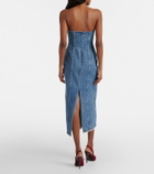 Magda Butrym Crochet-trimmed denim midi dress