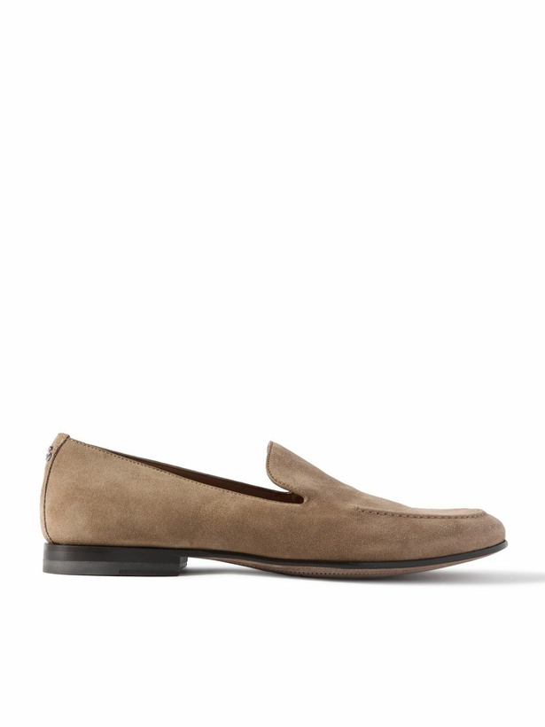 Photo: Dolce&Gabbana - Logo-Embellished Suede Loafers - Brown