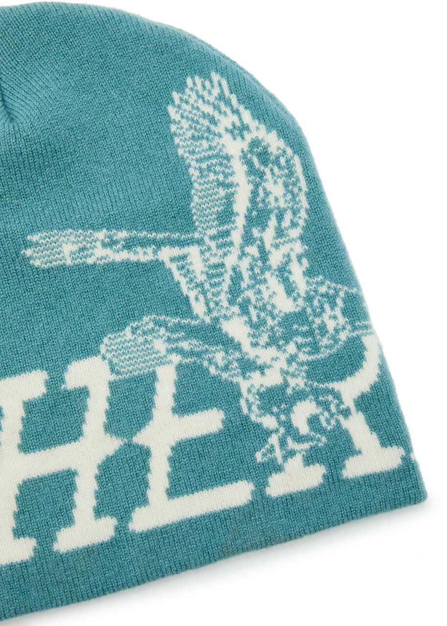 Cherry Los Angeles Flying Cherry Wool and Cashmere-blend Skull cap - Teal - One Size