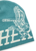 Cherry Los Angeles Flying Cherry Wool and Cashmere-blend Skull cap - Teal - One Size