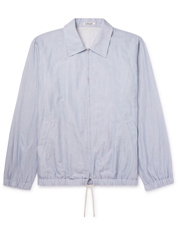 Photo: Auralee - Giza Striped Cotton-Poplin Blouson Jacket - Blue