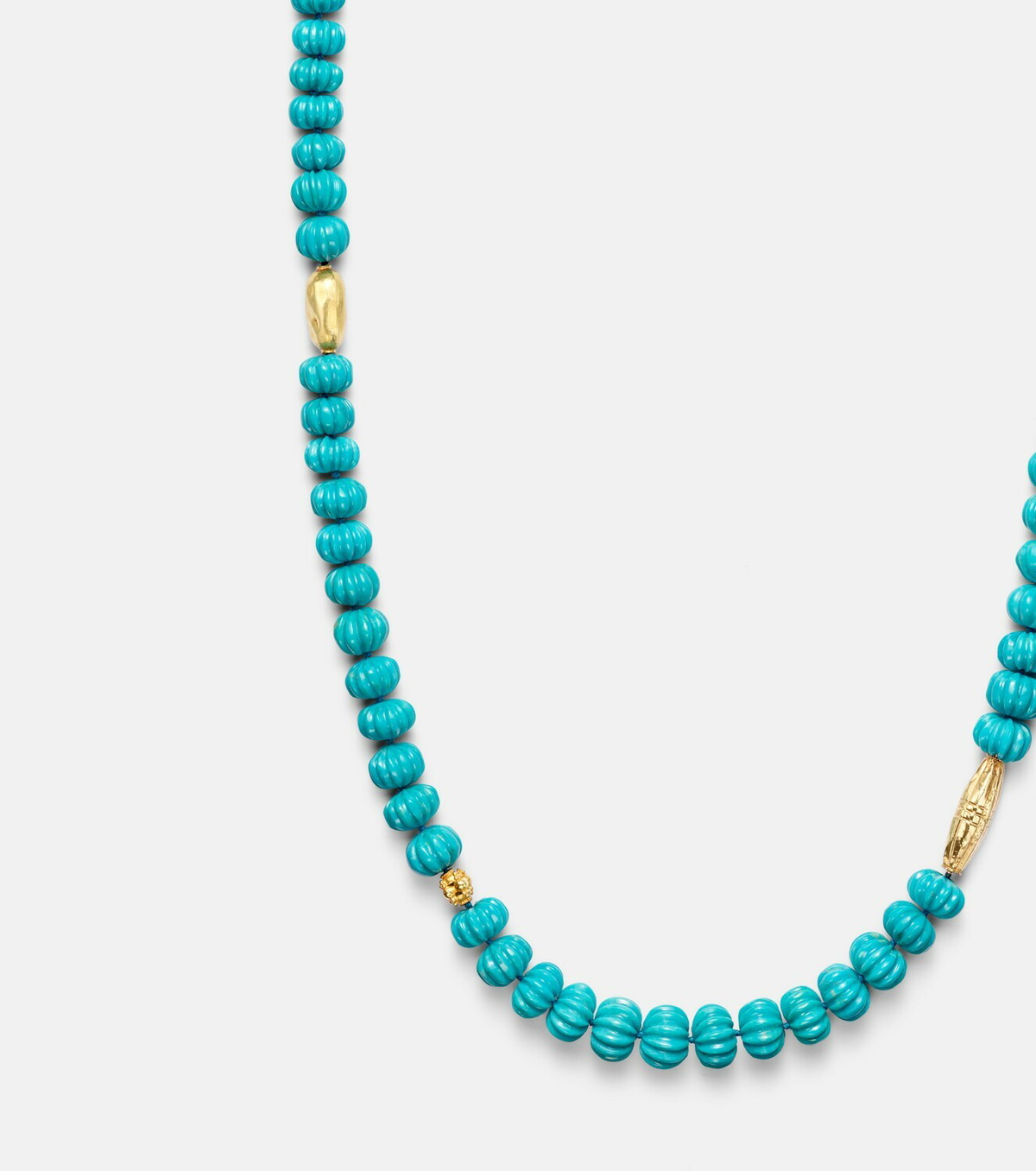 Ileana Makri Horizon 18kt and 9kt gold beaded necklace with turquoises