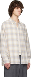 Solid Homme Yellow & Gray Wool Cotton Check Shirt
