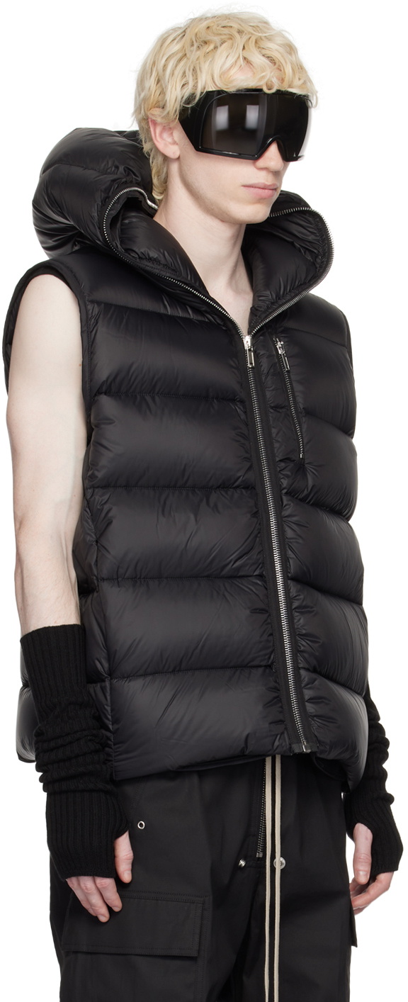 Rick Owens Black Sealed Down Vest Rick Owens