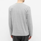 Comme des Garçons Play Men's Long Sleeve Overlapping Heart T-Shirt in Grey/Black