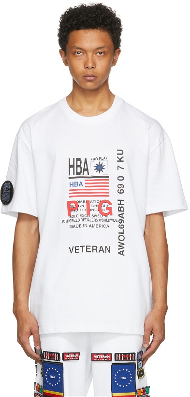 Photo: Hood by Air White Veteran Printed T-Shirt