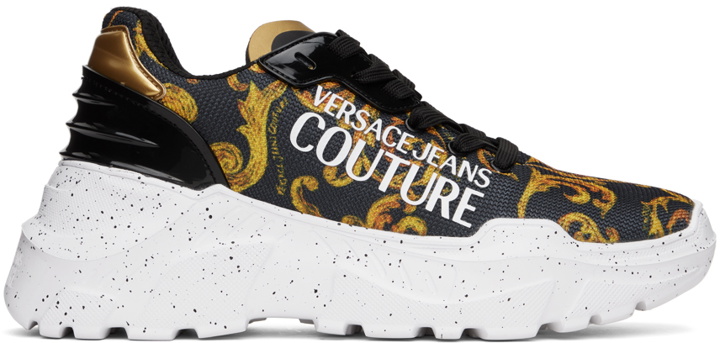 Photo: Versace Jeans Couture Black & Gold Printed Sneakers
