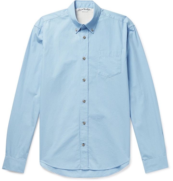 Photo: ACNE STUDIOS - Sarkis Button-Down Collar Cotton-Poplin Shirt - Blue