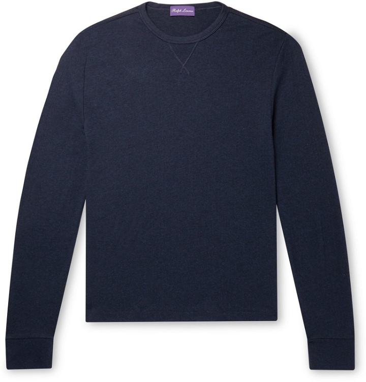 Photo: Ralph Lauren Purple Label - Brushed Modal and Cotton-Blend Sweatshirt - Blue