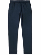 Sunspel - Straight-Leg Cotton and Linen-Blend Drawstring Trousers - Blue