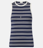 Saint Laurent Cassandre striped cotton jersey tank top