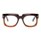 Tom Ford Brown Gradient Thick Square Glasses