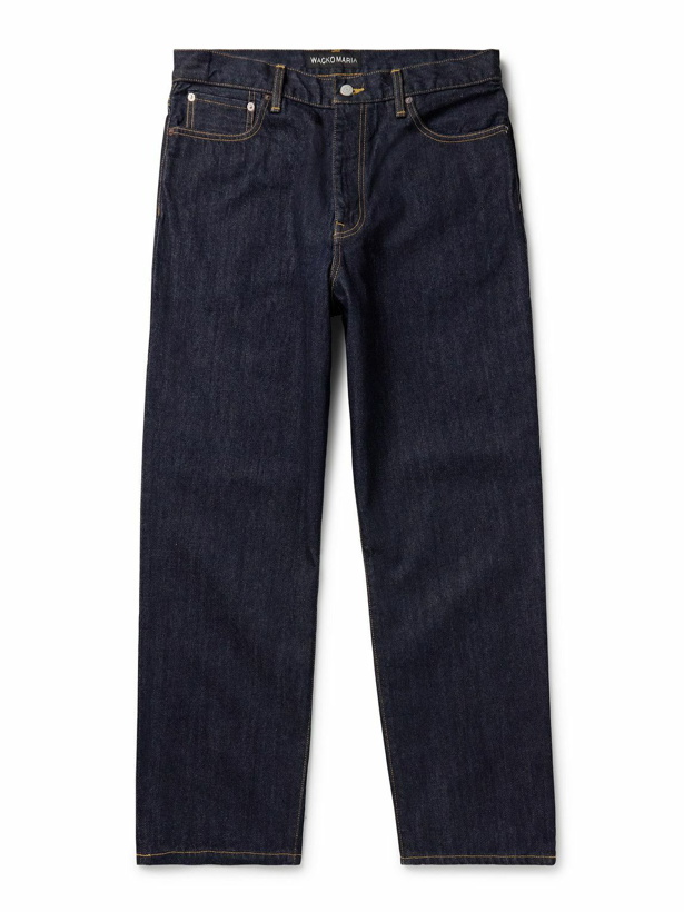 Photo: Wacko Maria - Straight-Leg Logo-Embroidered Jeans - Blue