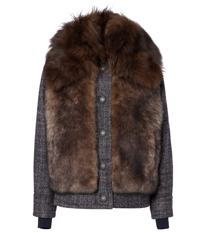 Photo: Moncler Grenoble Faite shearling-trimmed virgin wool down ski jacket