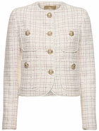 ELIE SAAB - Collarless Tweed Crop Jacket