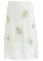 Wales Bonner Triumph Embellished Crepe Midi Skirt Light Green