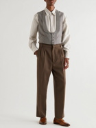 GUCCI - Checked Wool and Satin Waistcoat - Neutrals