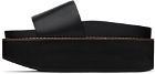 Hugo Black Faux-Leather Platform Sandals
