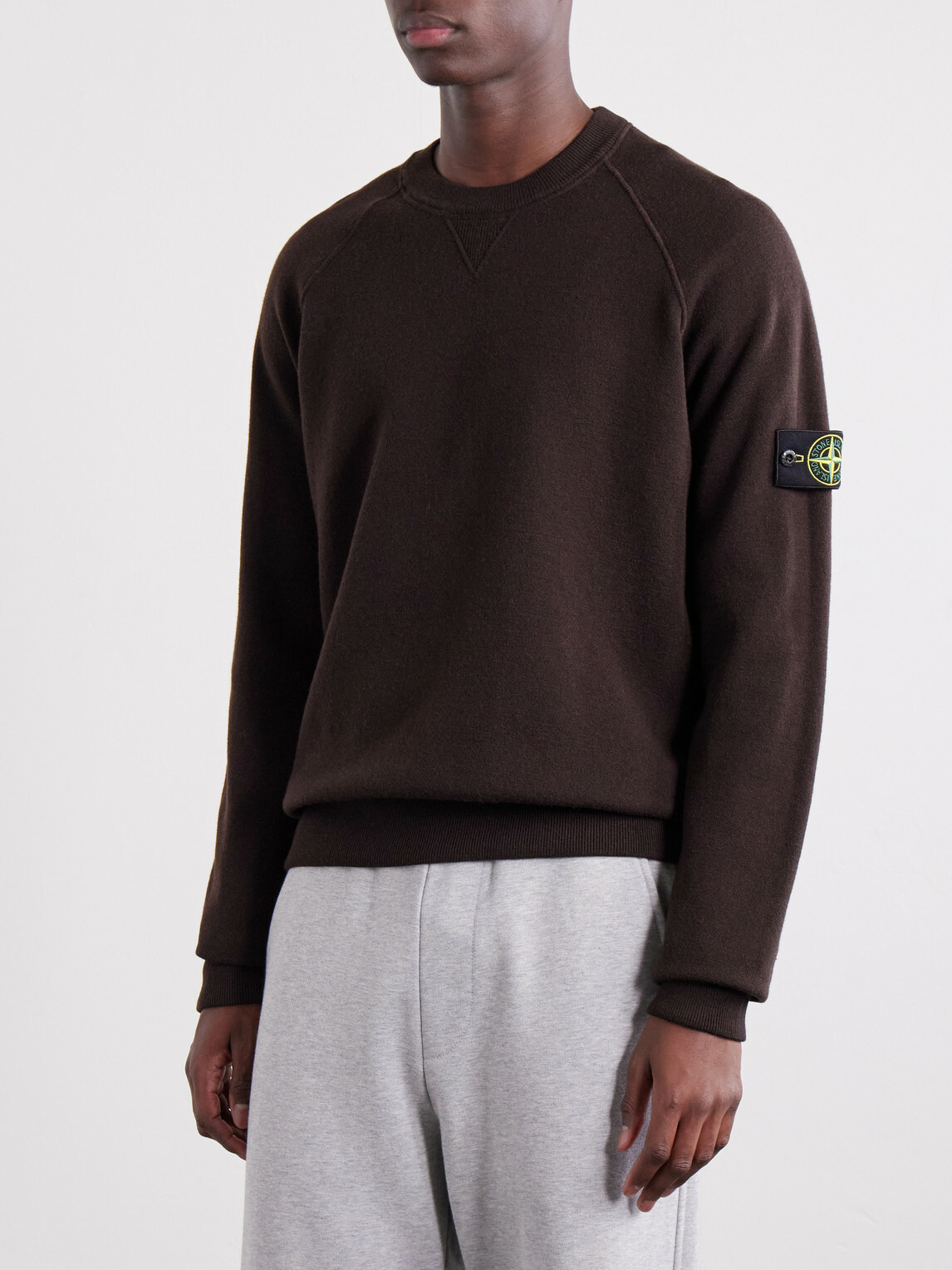 Stone Island - Virgin Wool-Blend Sweatshirt - Brown