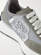 Alexander McQueen - Sprint Runner Exaggerated-Sole Appliquéd Leather and Suede Sneakers - Gray