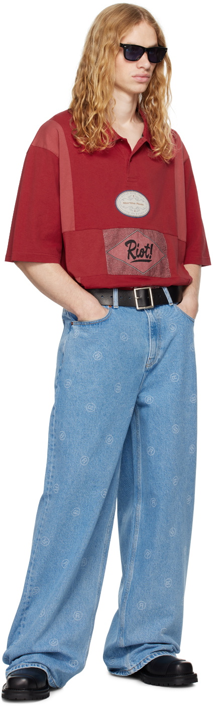 Martine Rose Blue Extended Wide Leg Jeans