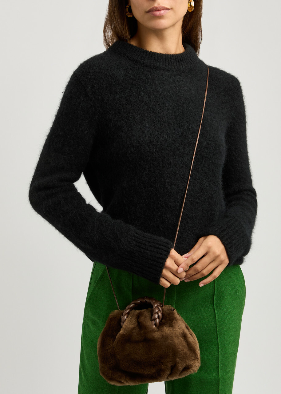 Hereu Bombon Shearling Cross-body bag - Dark Brown - One Size HEREU