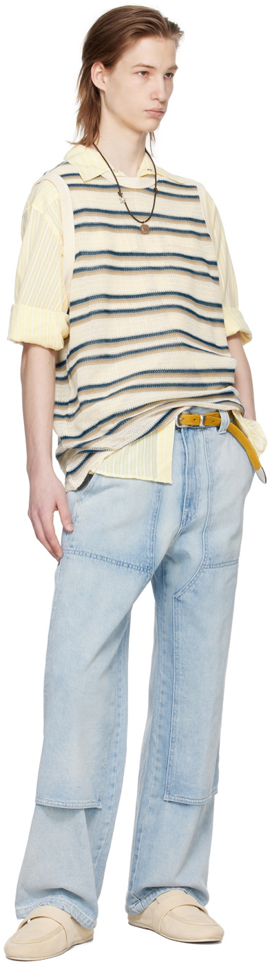AFTER PRAY Blue Wide Jeans