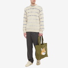 Maison Kitsuné Men's Fox Head Tote Bag in Dark Khaki