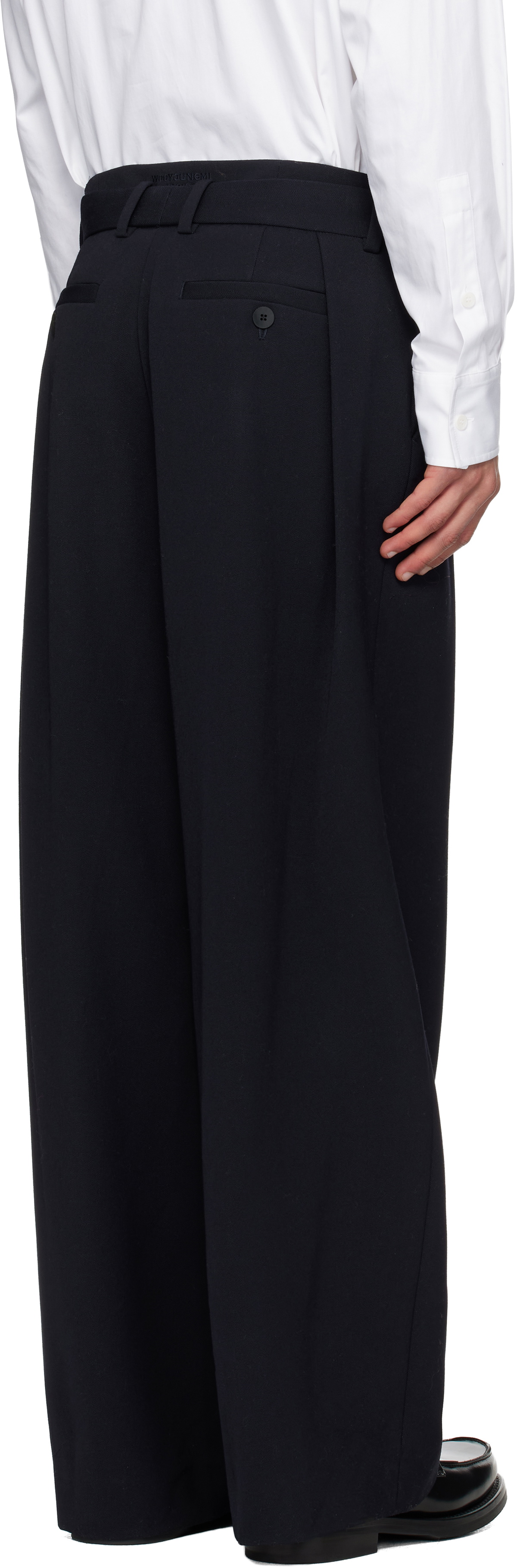 WOOYOUNGMI Navy Folding Wide Trousers