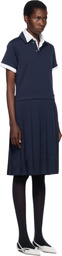 Comme des Garçons Girl Navy Polyester Jersey Midi Dress