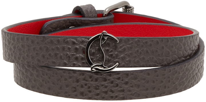 Photo: Christian Louboutin Grey Loubilink Logo Double Bracelet