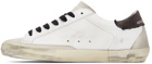 Golden Goose White & Brown Super-Star Classic Sneakers