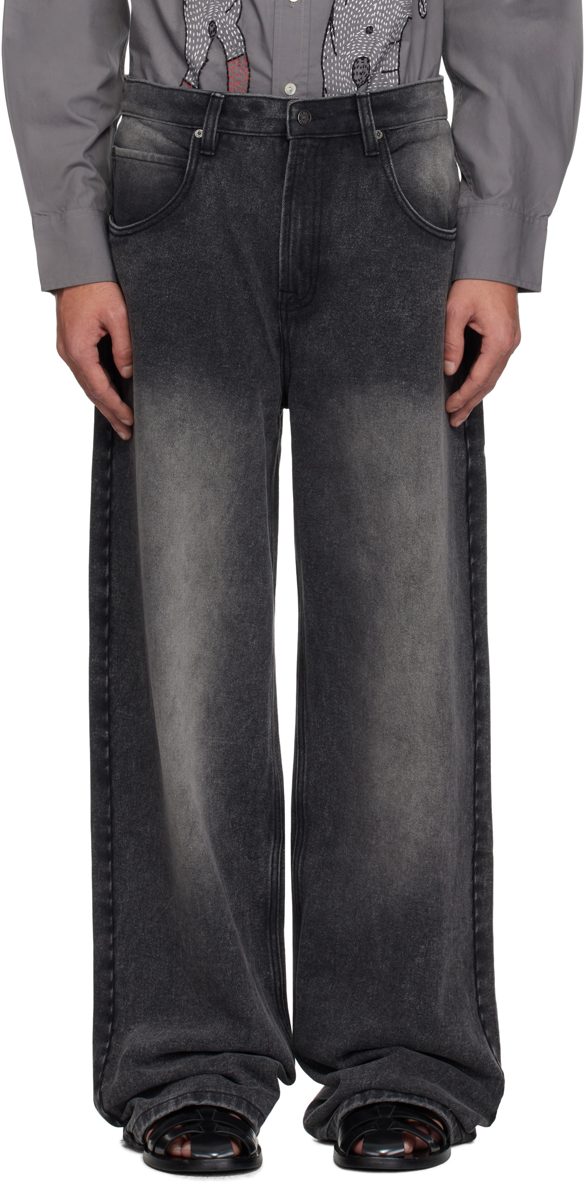 Glass Cypress Black Oversized Jeans
