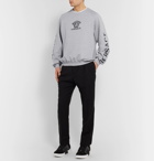 Versace - Oversized Logo-Embroidered Loopback Cotton-Jersey Sweatshirt - Gray