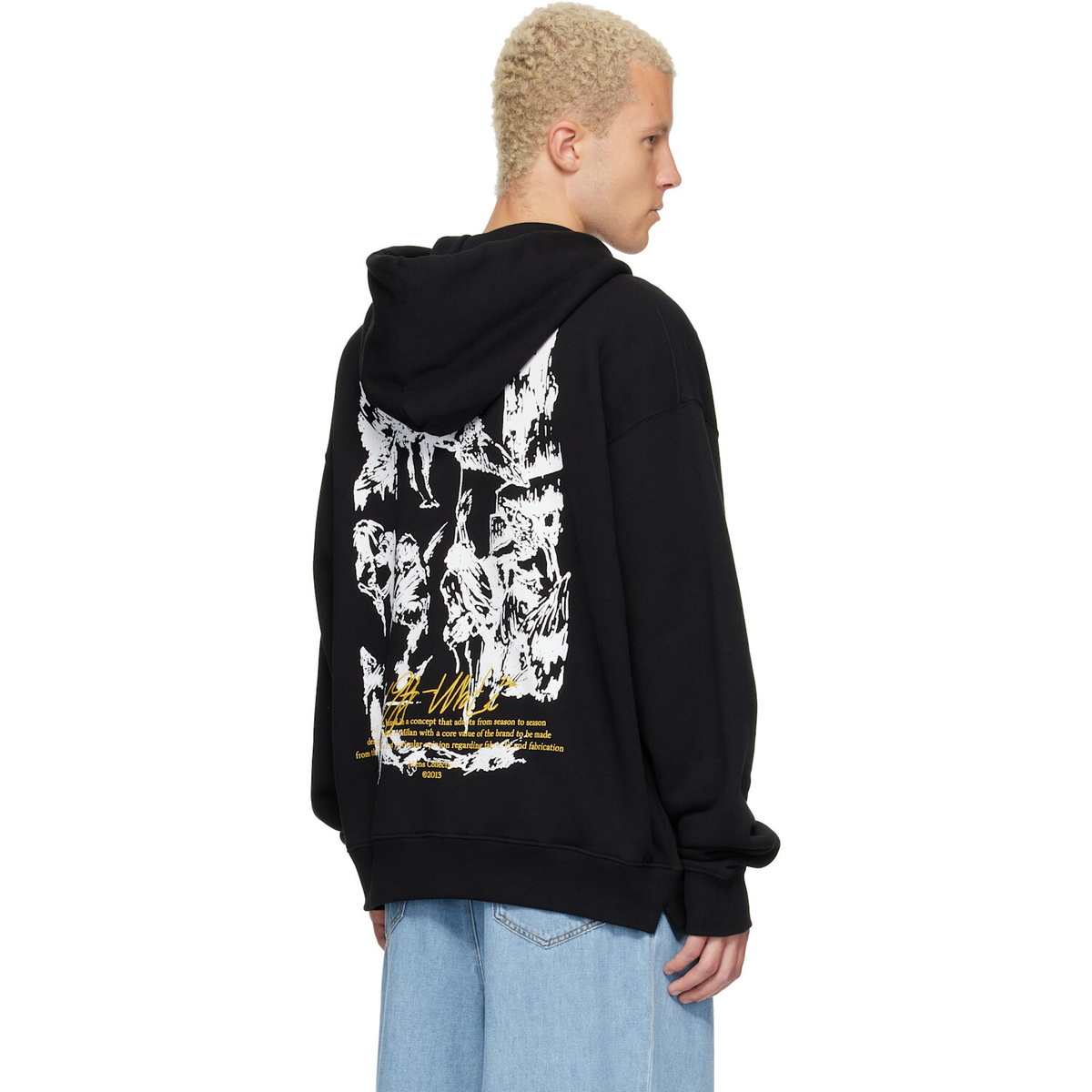 Off-White Black Mercy Scribble Skate Zip Hoodie