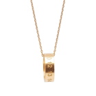 Maison Margiela Men's Number Logo Ring Necklace in Gold