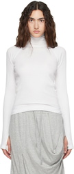 Helmut Lang White Shrug Turtleneck