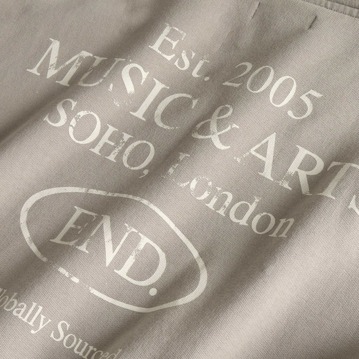 END. Worn Established Hoodie in Washed Grey